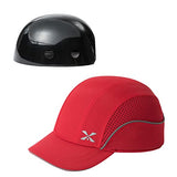 ▶ Gorra de Seguridad, Ligera, de Seguridad, Resistente, protección para la Cabeza, Transpirable, Gorra de protección para la Cabeza (M18109H-rojo-ala Corta)