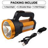 🔦 Linterna recargable Roadwiz Foco LED de mano recargable de 6000 lúmenes, linterna portátil superbrillante, foco de batería de mano, linterna LED de mano brillante, luz de trabajo USB de larga duración