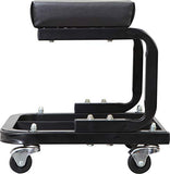 Torin TR6100W Blackjack Rolling Creeper - Taburete mecánico Acolchado con Bandeja de Herramientas, Color Negro