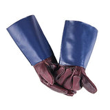 ▶ Guantes de Soldador Guantes de Soldadura Cuero de Cuero Suave de Soldadura Resistente a la Soldadura Guantes de Soldador extendido de Cuero de Cuero Resistente al Calor