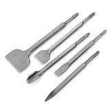▶ Juego de broca cincel de taladro percutor SDS Plus, broca de cincel de martillo giratorio 5PCS, cinceles de punta/ranura/planos, cincel con soporte sds-plus, para pared, concreto, piedra, etc.