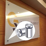 🔩 Juvielich - Tornillos separadores para letreros (8 unidades), 1/2 pulgadas Diámetro x 2,5 cm. L) Tornillos publicitarios de acero inoxidable para soportes de pared, accesorios para soportes de letreros, clavo acrílico de vidrio, plateado