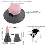 Sombreros de Sol para Mujeres, Mujer Agujero de Cola de Caballo Sombrero Cubo ala Ancha Algodón Sombreros Sol de Verano ala Ancha Protección Solar UV Gorra Ajustable Pesca en la Playa Sombrero