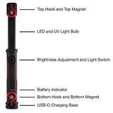 🔦 Linterna recargable NEIKO Cordless COB LED and UV Work Light | Max 1000 Lumens | 8 Hour Run Time | Rechargeable 4000 mAh Li-Ion Battery | USB Charging | 5 Modes: 1000, 800, 600, 400, 200 Lumens | Magnetic Hooks
