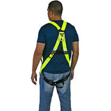 JORESTECH Arnés de seguridad de cuerpo completo, protección contra caídas, amarillo y verde lima, anillo D ANSI con alta visibilidad