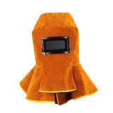 ▶ Capucha de soldadura de material cuero Capucha profesion Soldadura resistente al calor Capucha Absorción de sudor Protección, Sin oscurecimiento automático