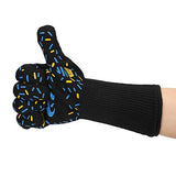 ▶ Guantes ignífugos de 800 Fire 1482 ° F Para Horno Resistente A Altas Temperaturas, Guantes de Trabajo Antideslizantes Con Puño Largo Extendido Para Cocinar A La Parrilla (1 Par)