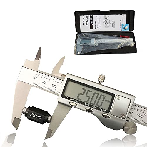 CALIBRADOR DIGITAL  Vernier  Electrónico Herramienta de Medición de Acero Inoxidable 150 mm/6 Inch Métrica para Interior Profundidad Exterior Longitud Altura y Medidas de Espesor