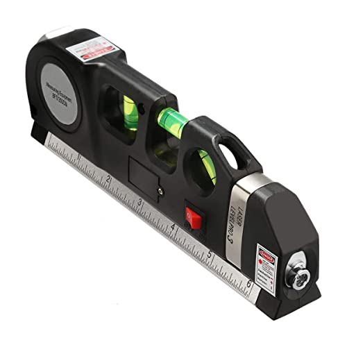 Nivelador láser de línea, Medidor Láser Multipropósito + Cinta Métrica de 2,5 m, nivelador laser fácil uso para aplicar en techo/piso/pared nivel laser (negro)