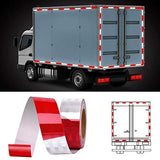 APT Dot-C2 Cinta reflectante de grado de alta intensidad (2" x 75 pies, rojo/blanco), cinta de visibilidad, rojo y blanco para remolques, automóviles, bicicletas. Cinta reflectante de visibilidad de seguridad (2Inch x 25Ft)