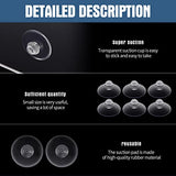 ▶ Paquete de 50 mini ventosas transparentes de 20 mm para mesas de vidrio sin ganchos, ventosas para ventosas para decoración del hogar, ventosas de goma, pequeñas perchas para ventanas en casa y oficina