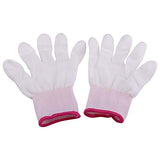▶ Guantes Antiestáticos antideslizante, guante de trabajo, 1 par de dedos recubiertos de poliuretano para trabajadores electrónicos, guantes de trabajo para hombres (Small (pink overlock))