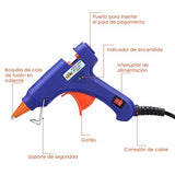▶ Sojitas Mini Pistola de Silicón con 50 PSC Barras Pegamento Caliente Adhesivo para Bricolaje（20W, Barras de 7mm, largo de 10cm)