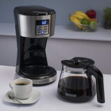 Black+Decker CM1331S-LA Cafetera Programable Black + Decker con Filtro Permanente y Sistema de Goteo en Vórtice, 12 Tazas, CM1331S-LA, color, Negro, pack of/paquete de 1