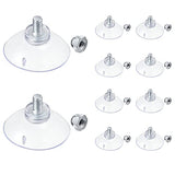 10 ventosas de 1.73 pulgadas de diámetro, tornillo de ventosa de 0.39 pulgadas de longitud, ganchos de ventosa transparente con tuerca de tapa, rosca M6 para tela de sombra, placa acrílica (10)