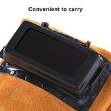 ▶ Capucha de soldadura Casco de cuero resistente al calor con lente de filtro con cuello con cuello de protección de la cara de la cara de la soldadora Accesorios de
