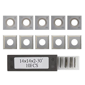 Herramientas Carpintería  Cortadores De Carburo De Tungsteno Cuadrado (14 X14x2mm 30°) Para Herramientas De Torneado De Madera Juego De Insertos De Carburo De Tungsteno De 10 Piezas Para Cabezales De Cortador En Espiral