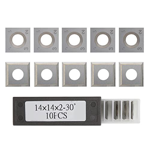 Herramientas Carpintería  Cortadores De Carburo De Tungsteno Cuadrado (14 X14x2mm 30°) Para Herramientas De Torneado De Madera Juego De Insertos De Carburo De Tungsteno De 10 Piezas Para Cabezales De Cortador En Espiral