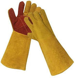 ▶ Guantes ignífugos  y resistentes al desgaste de alta temperatura guantes de resistencia de aislamiento estrella del fuego de largo Sección Espesar Protección Soldadura amarillo