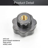 ▶ 5 pomos de tuerca de bloqueo de estrella, M12 x 50 mm, rosca hembra de repuesto para tornillos de mano de estrella de apriete, tornillos de apriete de mango, perilla de estrella de extracción rápida, piezas de repuesto para sierras, taladro, negro