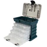 ▶  Caja de herramientas portátil, organizador de piezas pequeñas con cajones y compartimentos personalizables para hardware, aparejos de pesca, abalorio o manualidades (gris)