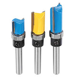 ▶ 3 Unids 1/4 Pulgadas De CarpinteríA Fresa Fresa Cojinete Buje Trim Router Bit Set Edge Edge Slotting Router