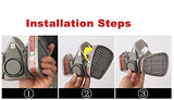 ▶ Juego de 10 piezas de respirador reutilizable de media cara con 2 filtros reemplazables