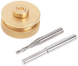 ▶ Broca fresadora Kit de incrustaciones de latón macizo para brocas de enrutado For 1/4 Templates for High RPM Routing | Includes 1/8 Carbide Router Bit/Cutter + 1/4 Shank, Universal Bushing, Retainer Nut, Collar, Alignment Pin