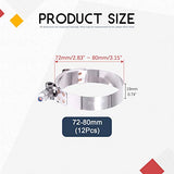 💢 Hilitchi 12 abrazaderas de acero inoxidable con bordes redondeados, abrazadera interenfriadora de admisión turbo (70-80 mm)