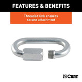 CURT 82903 Mosquetón de Cadena de Seguridad para Remolque de eslabones rápidos, 5/16 Pulgadas de diámetro, 2 Libras, Paquete de 2