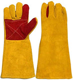 ▶ Guantes ignífugos  y resistentes al desgaste de alta temperatura guantes de resistencia de aislamiento estrella del fuego de largo Sección Espesar Protección Soldadura amarillo