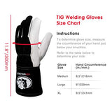 YESWELDER Guantes de soldadura TIG de piel de cabra de primera calidad, cuero de grano superior, alta destreza, verdadero, ajuste XL