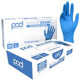 ▶ Guantes de nitrilo, sin látex, guantes de goma sin polvo, guantes médicos desechables para examen, azul, guantes de nitrilo XL, 100 guantes de plástico por caja