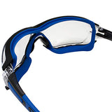 Birdz Junta de gafas de seguridad acolchada para motociclismo, motociclismo, deporte, gafas médicas ANSI z87.1 (azul-transparente)
