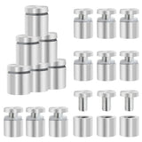 🔩 Litoexpe 24 tornillos de separación para letreros, 2 x 2,5 cm de acero inoxidable para soportes de pared, tornillos publicitarios, accesorios de vidrio para letreros acrílicos, obras de arte de vidrio