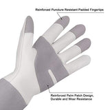 ▶ HANDLANDY Guantes de jardinería para mujeres y hombres, guantes de cuero de manga larga para podar rosas, guantes de trabajo a prueba de espinas para jardín, guantes de manejo de animales (grandes, gris)