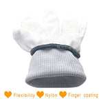▶ Guantes Antiestáticos de nailon blancos antideslizantes  de poliuretano, aptos para mecanizado, montaje electrónico, automóvil, construcción de sitios, carga y descarga (20 unidades)