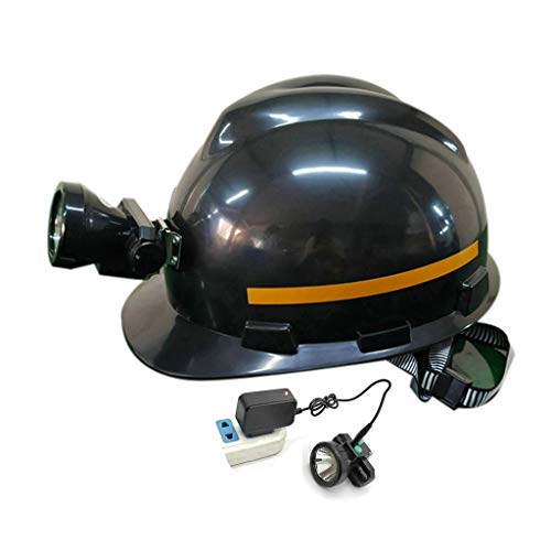 ▶ Casco para Faro, con Tiras Reflectantes Casco Protector Antideslumbrante Resistente a Los Olores Batería Recargable De 2600 MA Iluminación del Sitio Ingeniería Mineros Minas