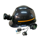 ▶ Casco para Faro, con Tiras Reflectantes Casco Protector Antideslumbrante Resistente a Los Olores Batería Recargable De 2600 MA Iluminación del Sitio Ingeniería Mineros Minas