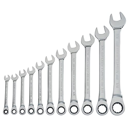CRAFTSMAN Juego de Llaves Combinadas en Pulgadas con Matraca 11 Piezas