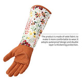 ▶ Guantes de jardinería de cuero para mujer extendidos y largos para podar rosas profesionales (rojo)