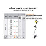 Desbrozadora a gasolina 25 cc mango "D", 17" corte Pretul ,
