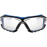 Birdz Junta de gafas de seguridad acolchada para motociclismo, motociclismo, deporte, gafas médicas ANSI z87.1 (azul-transparente)