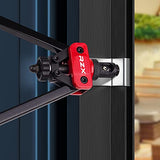 ▶ Herramienta de tuerca de remache de 14 pulgadas, remachadora de mano, tuerca de remache ciego, kit de remache de inserción con M3 M4 M5 M6 M8 M10 métrico 6 mandriles y 60 tuercas, diseño que ahorra trabajo, con funda de transporte resistente