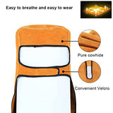▶ Capucha de soldadura Casco de cuero resistente al calor con lente de filtro con cuello con cuello de protección de la cara de la cara de la soldadora Accesorios de