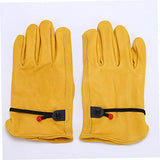 ▶ Guantes de soldador de cuero Doble capa corta CALOR DE CALOR DE PROTECCIÓN Guantes de estufa XL 1 Pair, guantes resistentes a los cortes