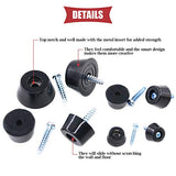 💢Hilitchi - Almohadillas de goma redondas negras con tornillos a juego con arandela de acero inoxidable integrada para tabla de cortar, amplificadores, mesas de escritorio, sofás (kit surtido)