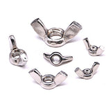 💢 Hilitchi 100 piezas M3 M4 M5 M6 M8 M10 Wingnut Butterfly Wing Tuercas Surtido Kit de surtido de tuercas de mariposa de acero inoxidable 304