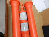 Cortina EZ Grab Delineator - Poste de 45 pulgadas, collares de cadera de 3 pulgadas con base de 10 libras, 03-747RBC-3, naranja, paquete de 3