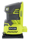 ▶ RYOBI  Lijadora de palma Ryobi P440 One + 18V Ion de litio 12,000 RPM 1/4 hoja con bolsa para polvo integrada y almohadillas de lijado incluidas (batería no incluida, solo herramienta eléctrica)